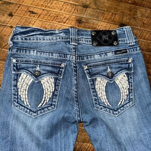 Miss Me bling wings festival western 29 easy Capri jeans